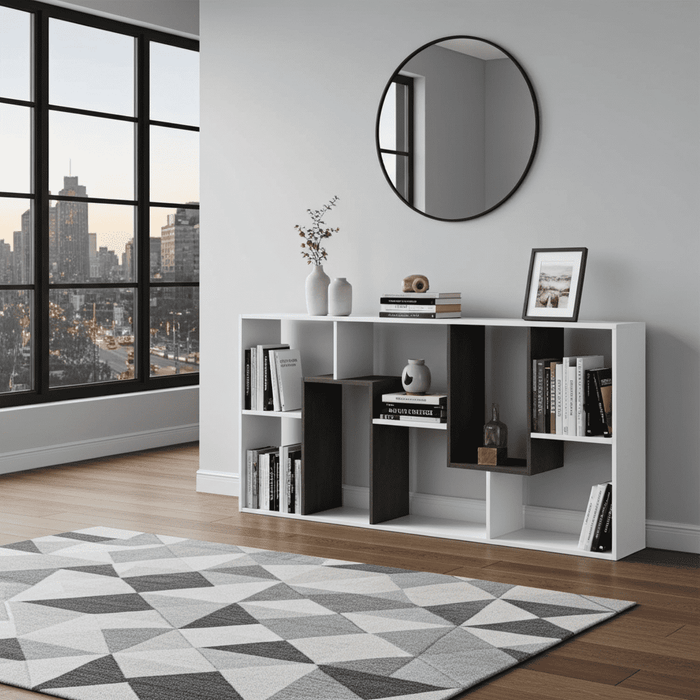 White & Dark Brown Bookcase