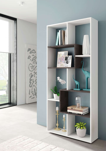 Amos Mann White And Dark Brown Bookcase
