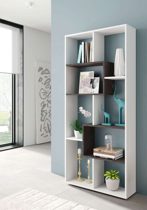 White & Dark Brown Bookcase