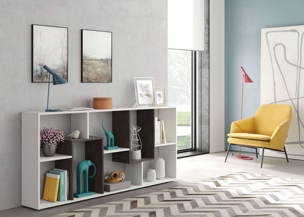 White & Dark Brown Bookcase