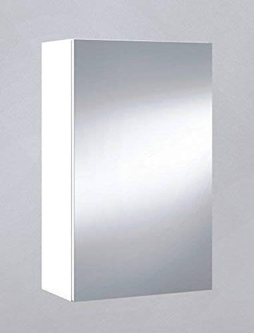 Amos Mann 400mm White And Mirrored 1 Door Wall Mounted Bathroom Cabinet