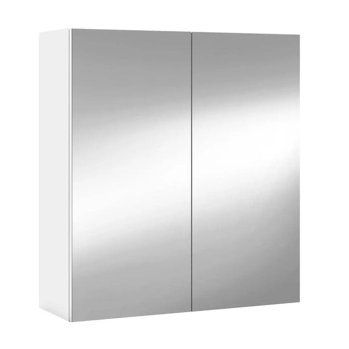600mm White & Mirrored 2-Door Wall Mounted Bathroom Cabinet