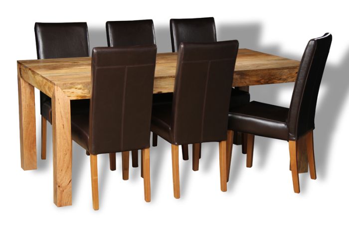 Acre & Artisan Mango Light 180Cm Dining Table 6 Barcelona Chairs