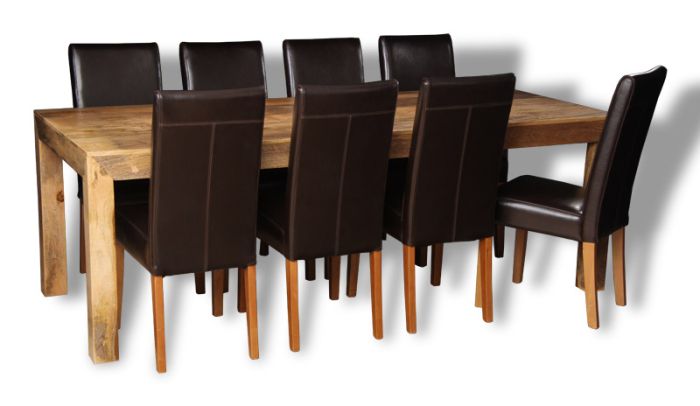 Acre & Artisan Mango 220Cm Dining Table 8 Barcelona Chairs H39L 8Al