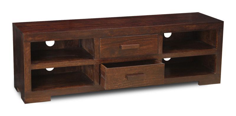 Mango Wood 170cm 2 Drawer Media Unit - In Stock