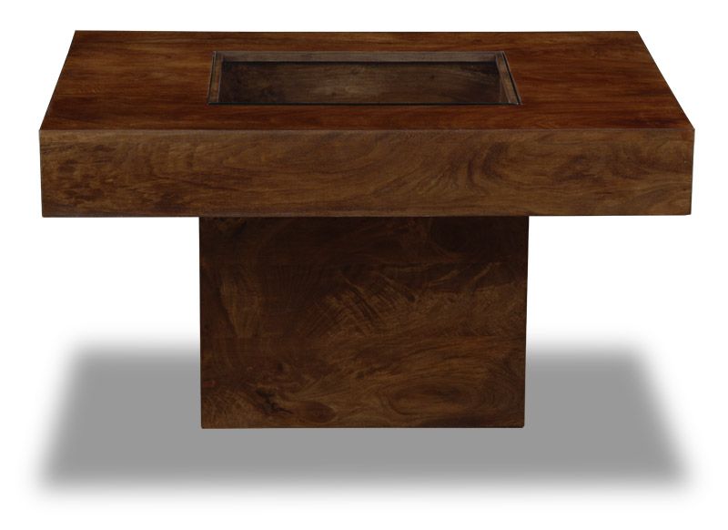 Mango Wood 85cm Glass Topped Coffee Table - Last One Remaining