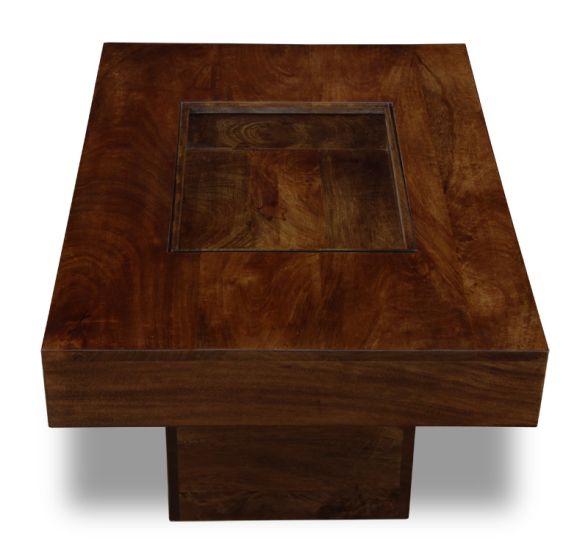 Acre & Artisan Mango Small Glass Topped Coffee Table 1 (85cm)
