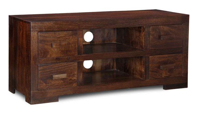 Mango Wood 125cm Media Unit - Last one remaining