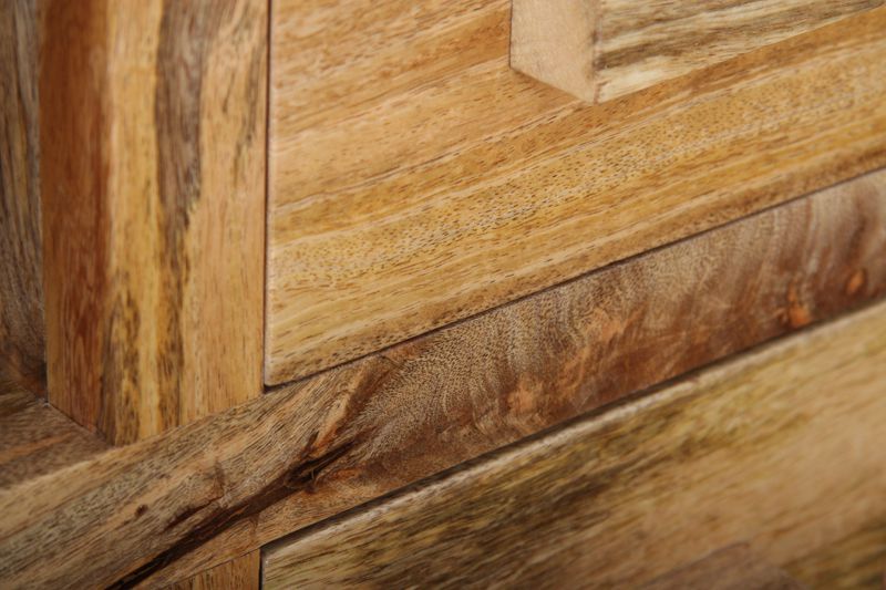 Light Mango Wood 115cm Corner TV Unit - Due 14th October