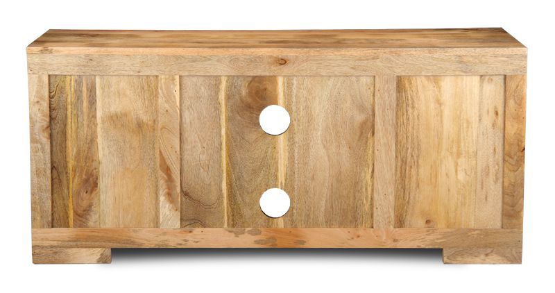 Light Mango Wood 125cm Media Unit - In Stock