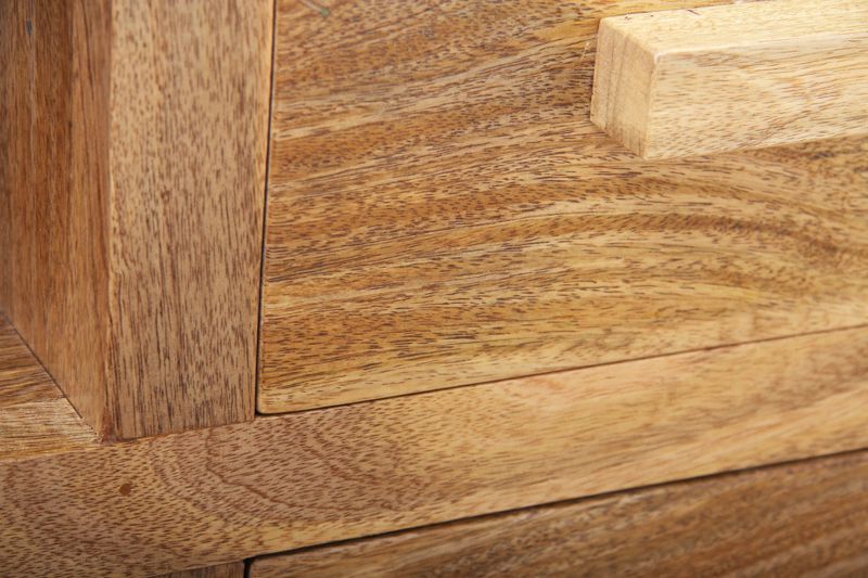 Light Mango Wood 125cm Media Unit - In Stock