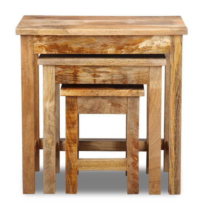 Light Mango Wood Nest of Tables - In Stock