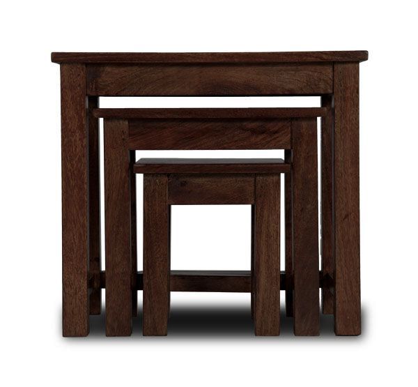 Mango Wood Walnut Nest of Tables - In Stock