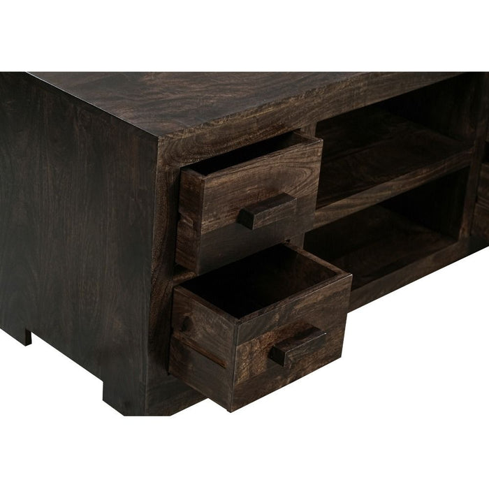 Mango Wood Walnut 125cm Media Unit - In Stock