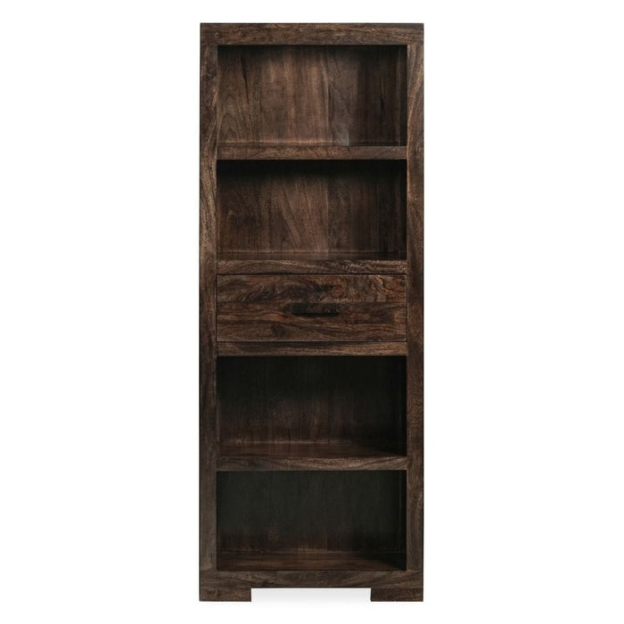 Mango Wood Walnut 65cm 1 Drawer Bookcase - In Stock