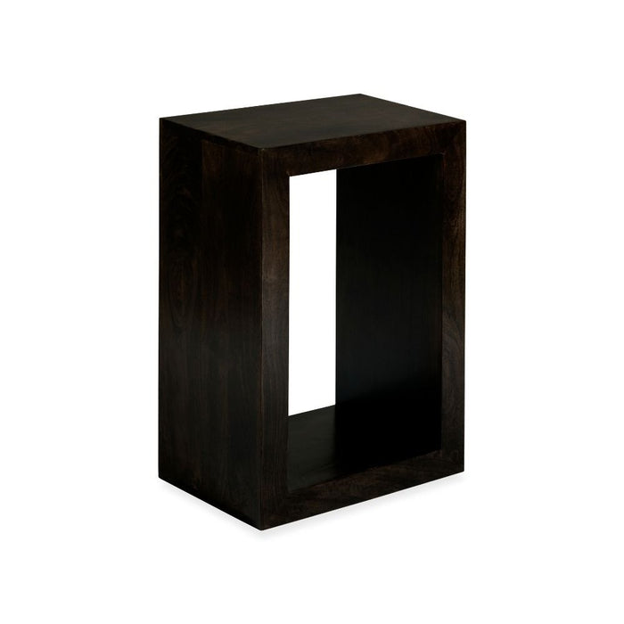 Mango Wood Walnut Rectangular Cube - In Stock