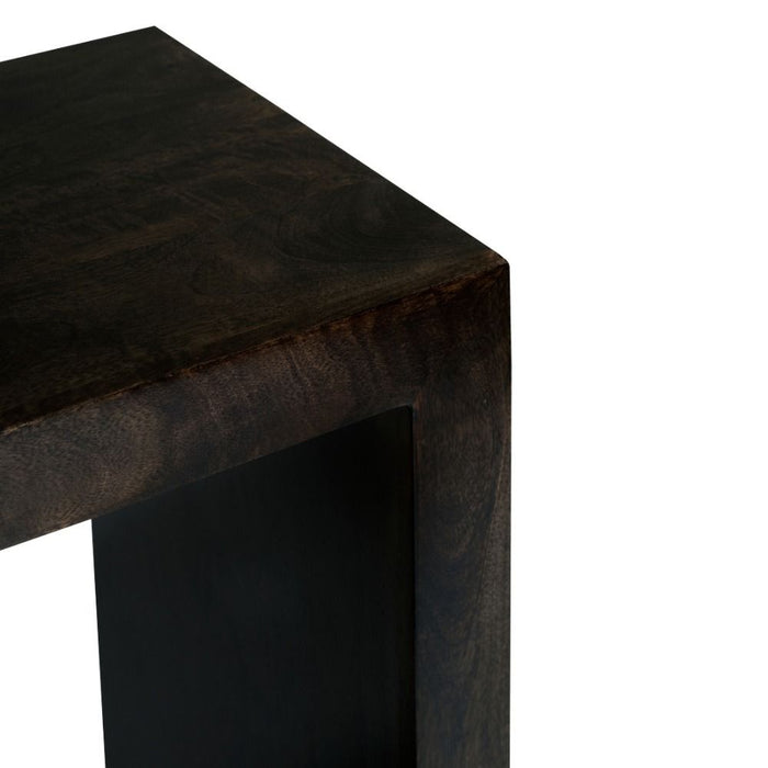Mango Wood Walnut Rectangular Cube - In Stock
