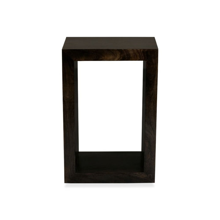 Mango Wood Walnut Rectangular Cube - In Stock