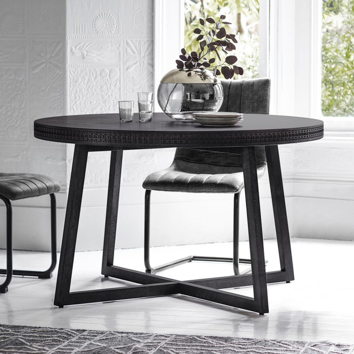 Manhattan Contemporary Charcoal Round Dining Table