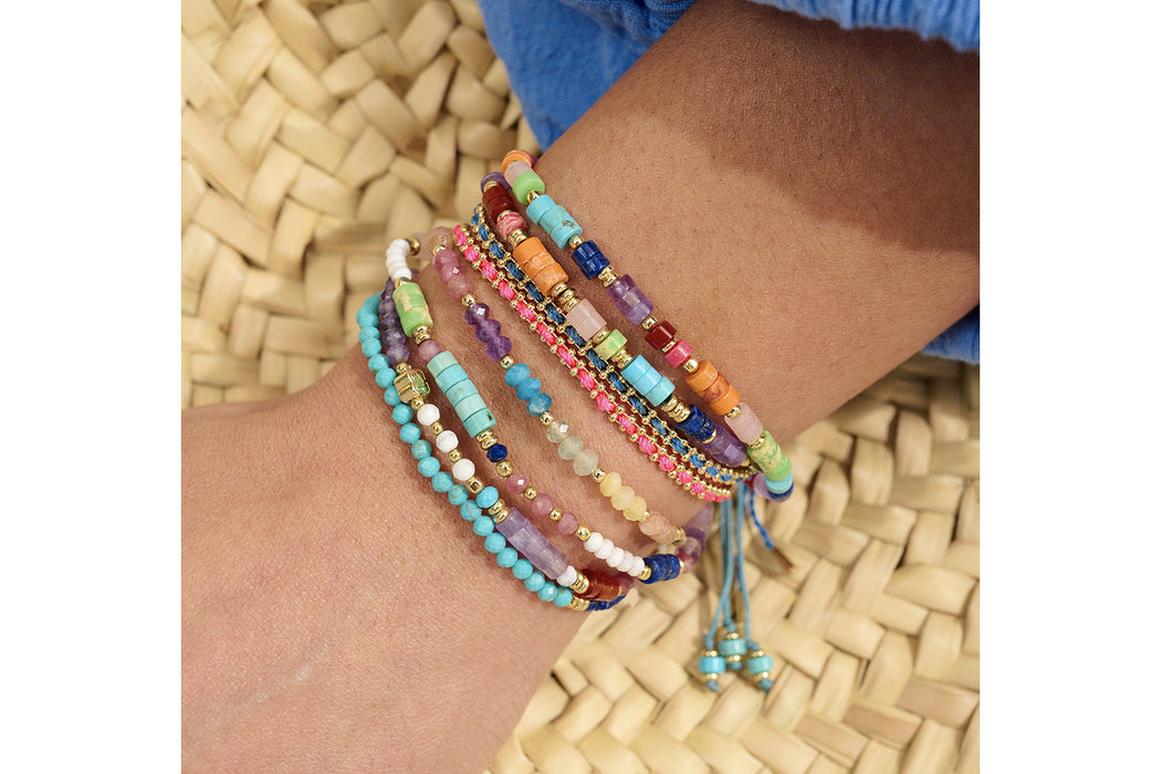 Marigold Rainbow Mix Gold Adjustable Bracelet