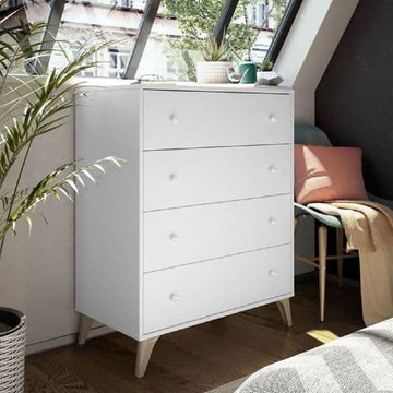 Amos Mann Artic White 4 Drawer Chest