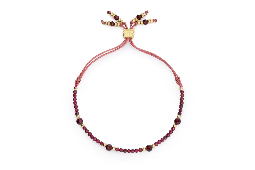 Meadow Garnet Gold Friendship Bracelet