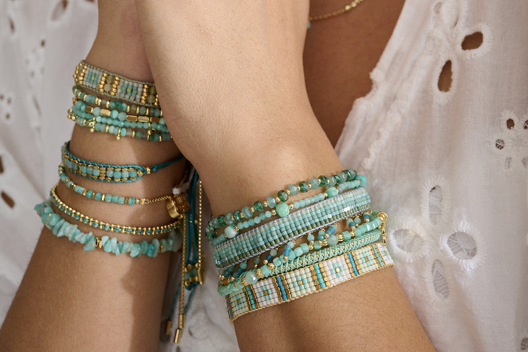 Meadow Gold & Amazonite Bead Bracelet