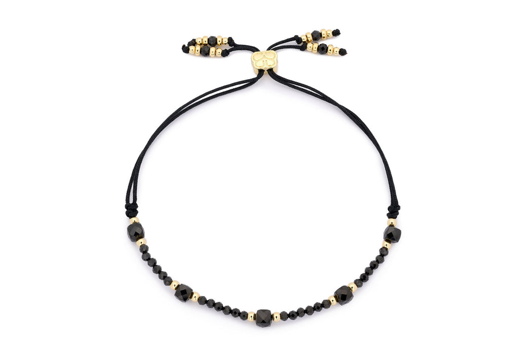 Izu Black Spinel Gold Stacking Bracelet