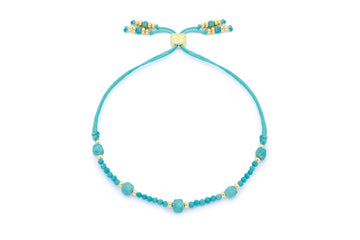 Meadow Gold Slider Beaded Turquoise Bracelet
