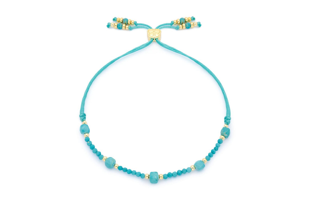 Nassau Peridot and Turquoise Gold Stacking Bracelet