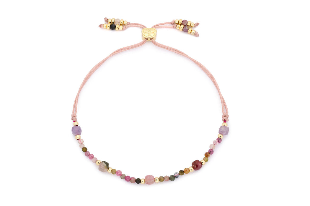 Meadow Gold & Tourmaline Beaded Friendship Bracelet