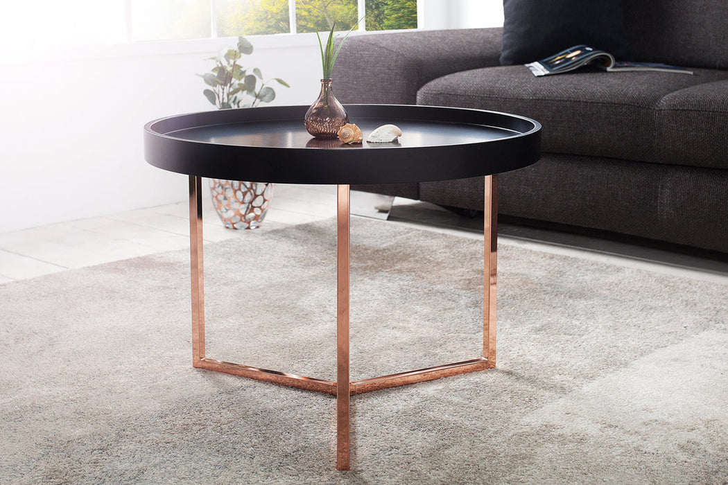 Round Coffee Table Cascade 60cm Black Copper