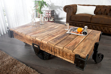 Coffee Table Railway 118cm Mango Wood Natural