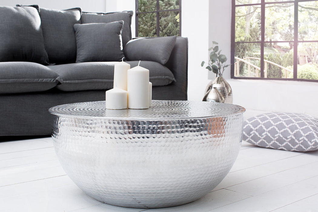 Round Coffee Table Orient II 60cm Metal Silver