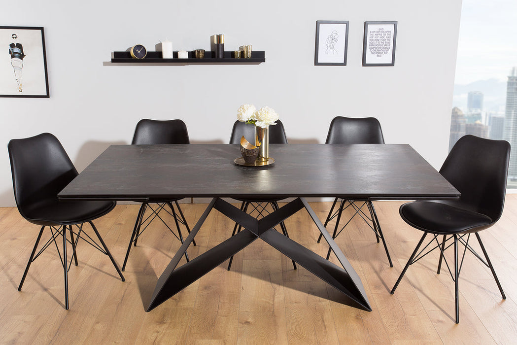 Extendable Dining Table Mercury 180-220-260cm Ceramic Lava Look