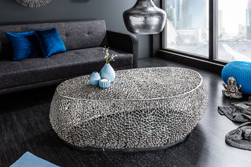 Coffee Table Ambrosia 122cm Metal Silver