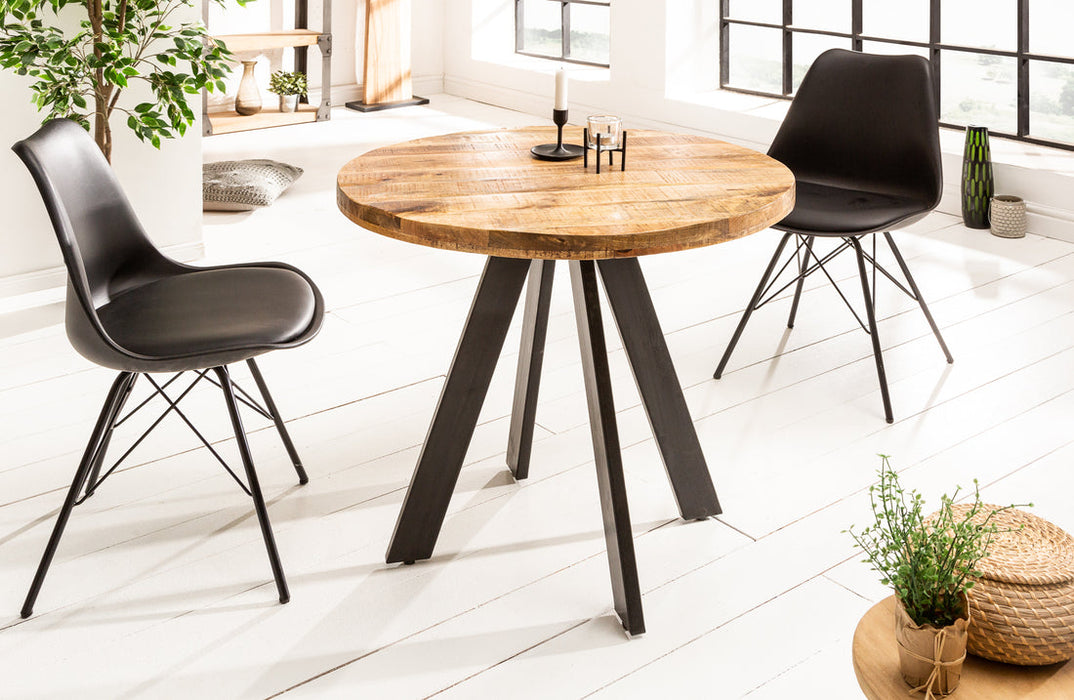 Round Dining Table Blacksmith 80cm Mango Wood Natural