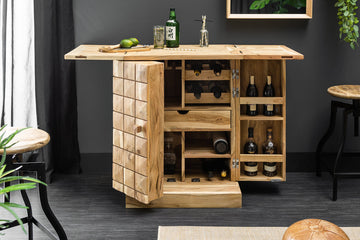 Bar Cabinet Mosaico 130cm Acacia Wood Natural