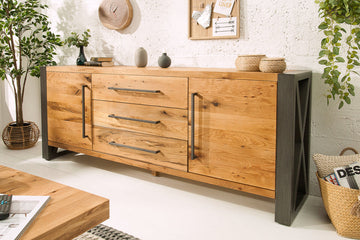 Sideboard Viking 200cm Wild Oak Wood Natural