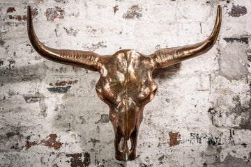 Decorative Skull Matador 70cm Metal Copper