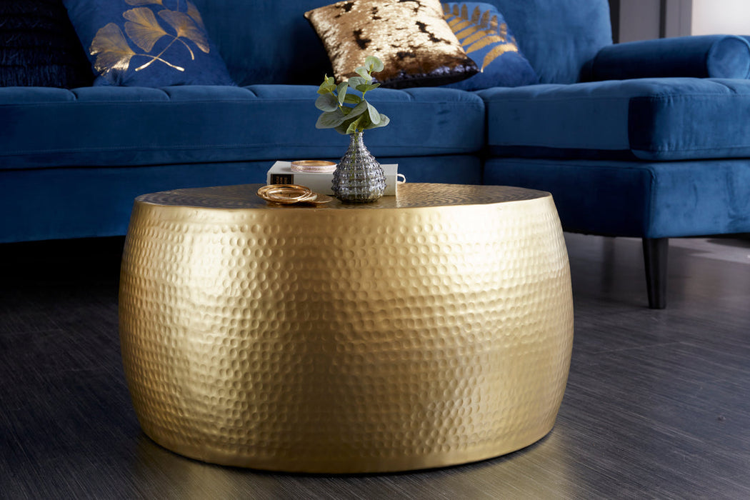 Round Coffee Table Orient 60cm Metal Gold