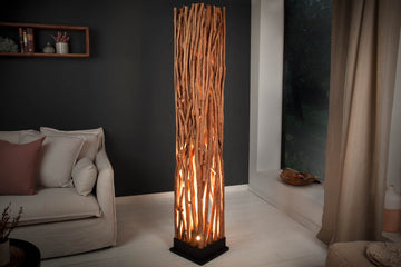 Floor Lamp Nature Art 173cm Longan Wood Natural