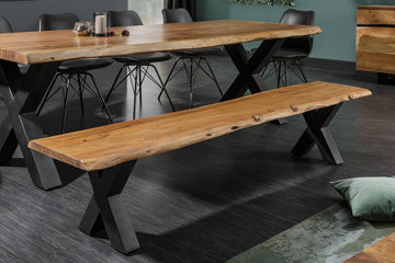Bench Monolith 160cm Acacia Wood Honey X-Frame