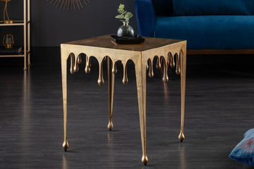 Side Table Liquid Line 50cm Metal Gold