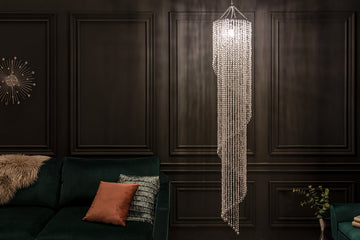 Hanging Lamp Big Strass L 160cm Acryl Silver