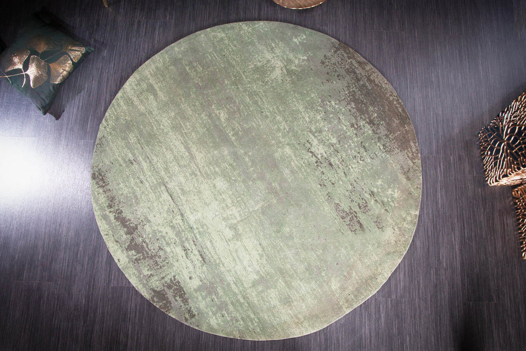 Rug Modern Art Round 150cm Cotton Green