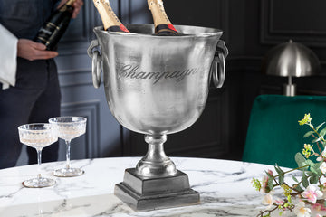 Champagne Cooler 40cm Metal Silver