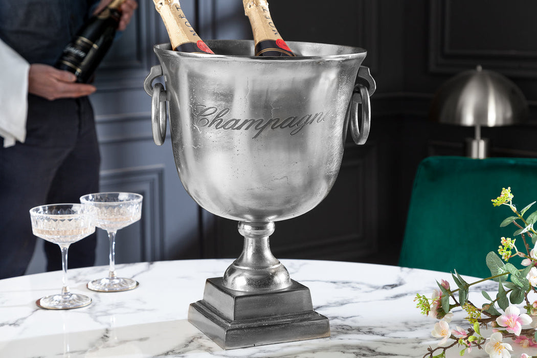 Champagne Cooler 40cm Metal Silver