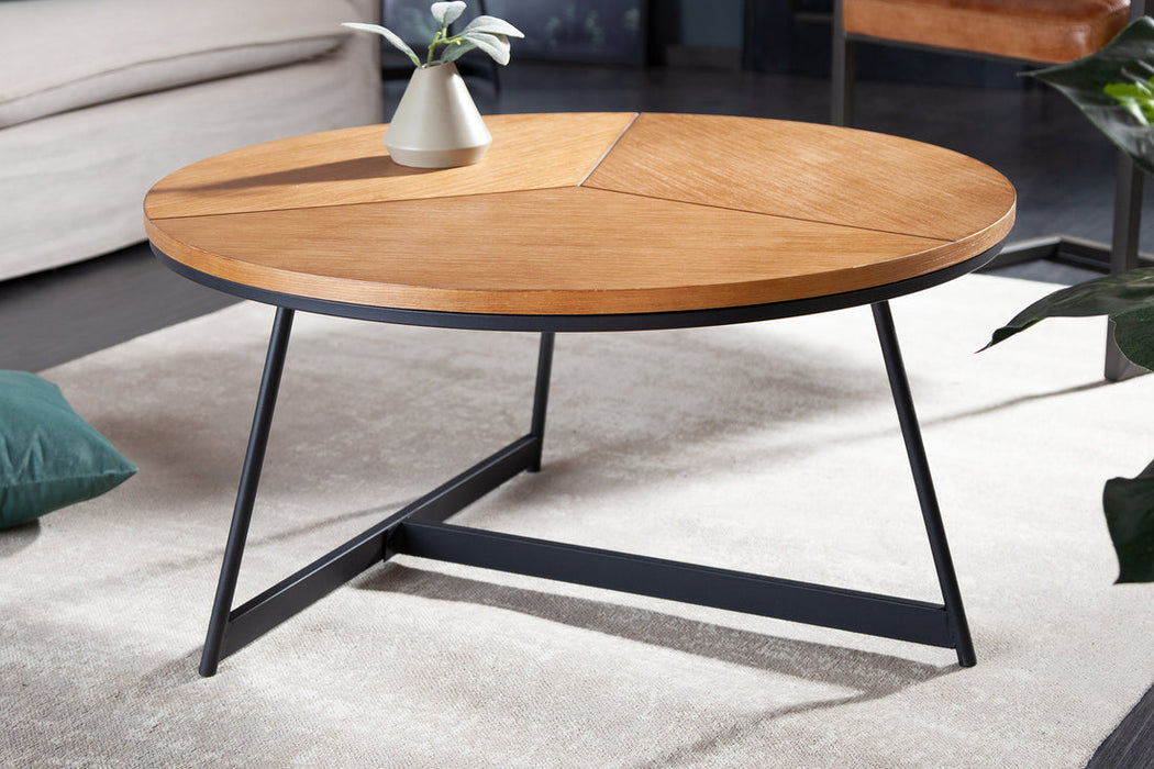 Round Coffee Table Elegance 80cm Oak Look Natural