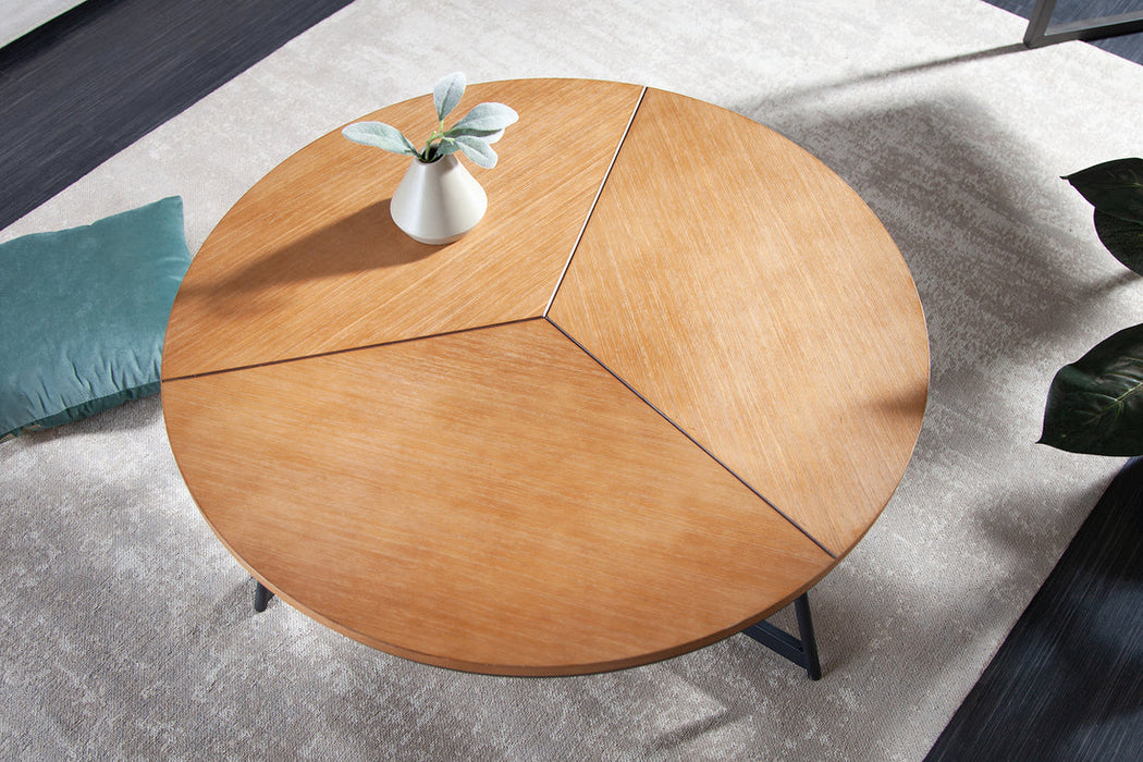 Round Coffee Table Elegance 80cm Oak Look Natural